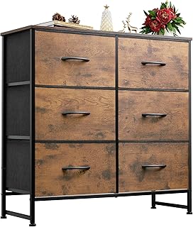 WLIVE Kommode mit 6 Schubladen aus Stoff, Kommodenschrank für Schlafzimmer, Kommode Wohnzimmer, …