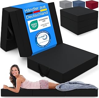 ELONEO Klappmatratze, Gästematratze, 3-teilige Faltmatratze, Schaumstoff extra dick (15cm), wasc…