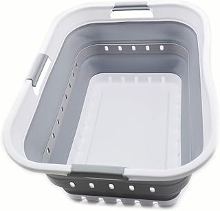 SAMMART 42L Faltbarer Wäschekorb aus Kunststoff – Faltbarer Pop-Up-Aufbewahrungsbehälter/Orga…
