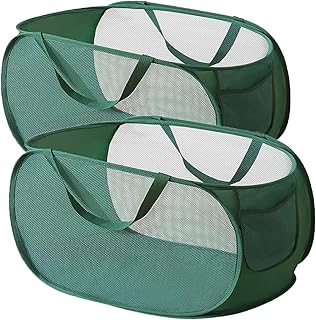 xiaoxiaozhijia 2 Stück Pop Up Wäschekorb Faltbarer,36 * 36 * 58 cm,Wäschekorb Klappbar Mit Hen…