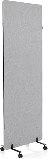 hjh OFFICE Mobile Akustik Trennwand einzeln 177 x 60 cm FLEXMIUT Stoff Hellgrau Raumteiler Mittel…