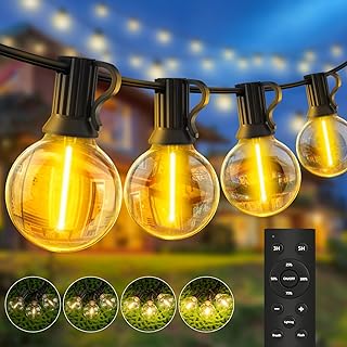 Lichterkette Led Außen Outdoor Strom – 20M Aussen Beleuchtung 65ft G40 Garten Glühbirnen Balkon…
