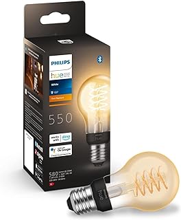 Philips Hue White E27 Filament Lampe (550 lm), dimmbare LED Standard Lampe für das Hue Lichtsyst…