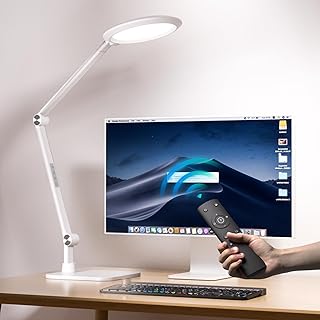 LED Schreibtischlampe, Tageslichtlampe Schreibtisch für Videokonferenzen, Büro Lampe mit Sockel…