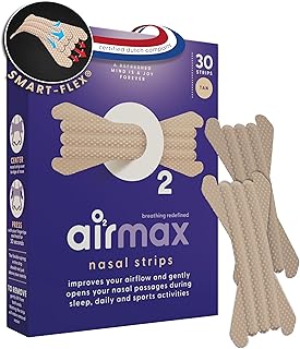 Air Max Nasenpflaster – Anti Schnarch Nasenstrips besser atmen – 30 Stück Hellbraune Farbe – Ver…