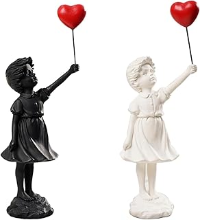 Statue Fliegende Ballon Mädchen Figur, Wohnkultur Moderne Kunst Skulptur Harz Figur Handwerk Orn…