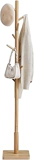 VASAGLE Garderobenständer, Kleiderständer Massivholz, Jackenständer Baumform, 8 Haken für Jac…