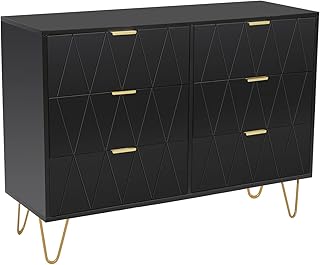 UEV Kommode mit 6 Schublanden 100x34x73cm Aufbewahrungsschrank für Kleidung Dokumente Spielzeug …