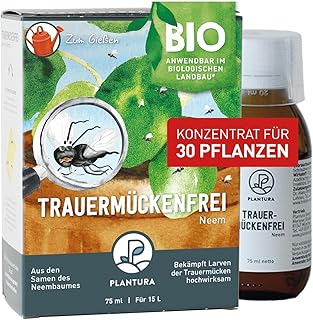 Plantura Bio-Trauermückenfrei Neem, hochwirksames Gießmittel gegen Trauermücken aus Neem, 75 m…
