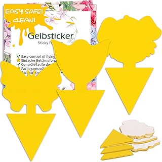 Blooven Gelbsticker Trauermücken Bekämpfen 30 Stück, Gelbtafeln für die Zimmerpflanzen Schäd…