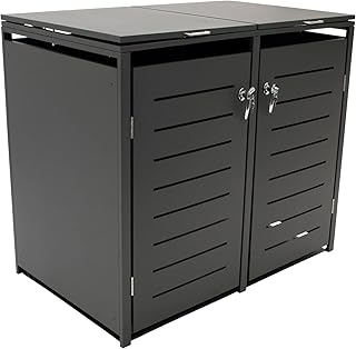 DEGAMO Mülltonnenbox 2-er Mülltonnenhaus KÖLN für 2X Tonnen 120 und 240 Liter, Stahl verzinkt…