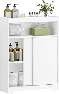 Hzuaneri Badezimmerschrank, Nischenschrank, Platzsparende Badschrank mit Toilettenpapierhalter un…