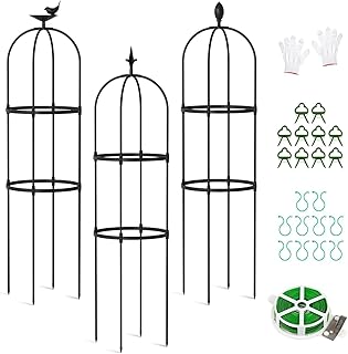 Garten Obelisk Pflanze Rankhilfe Gartenobelisken-Set Kletterhilfe für Kletterpflanzen, Metall Ga…