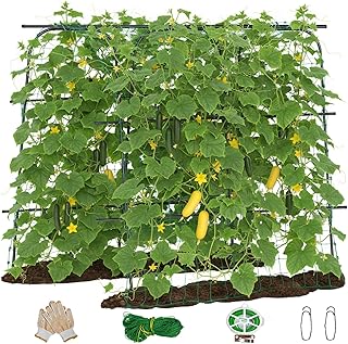 163x163cm Gurken Rankhilfe Set, U-förmiges Rankgitter Gemüse Kürbis Hochbeet, Wetterfestes Pfl…