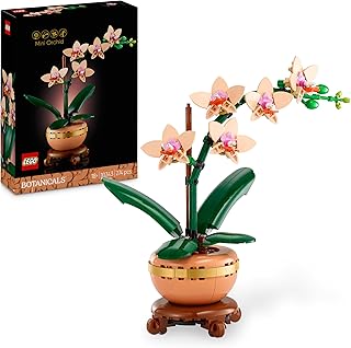 LEGO Botanicals Mini-Orchidee – Set mit Kunstblumen für Erwachsene – Zimmerpflanze mit Blumentop…