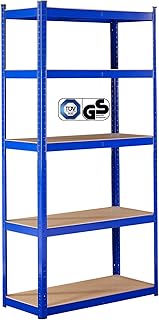 Arebos Schwerlastregal 180 x 90 x 40 cm | 875kg Tragkraft | 0,63 mm | 5 MDF-Platten | Einfache Mo…