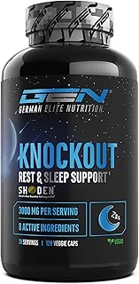 Knockout – Sleep & Recover Support – 120 Kapslen mit Shoden® Ashwagandha Extrakt, Magnesium, L-T…