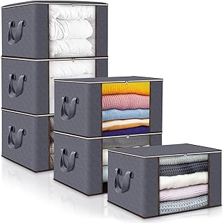 Collazoey 6 Stück Aufbewahrungstasche,90L Faltbare Aufbewahrung Boxen,Aufbewahrungsbehälter zum…