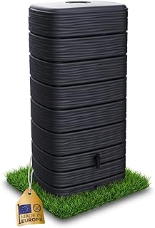 Ondis24 Regenwasser Wandtank Regenfass Eco 650 Liter Graphit anthrazit inkl. Wasserhahn
