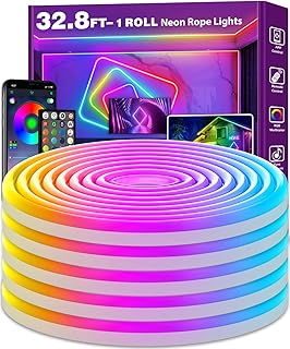 10m LED Neon Seillichter, Steuerung mit App/Fernbedienung, Flexibles LED Seillicht, Mehrere Modi,…