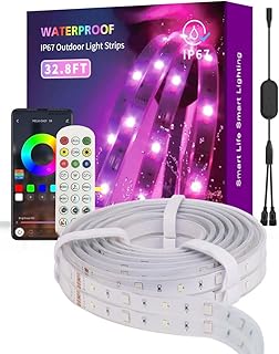 Lanmonlily 10M LED Strip Outdoor, RGBW Smart 24V Led Streifen Aussenbereich, IP67 Wasserdicht LED…